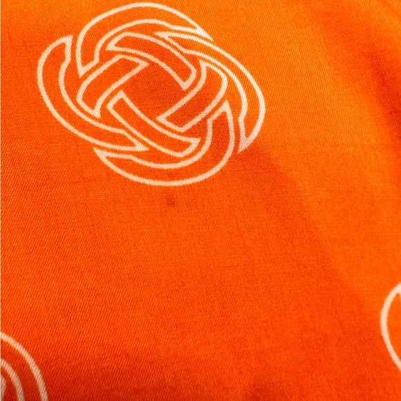 Escapada Orange & White Tie Waist Dress Sz S - Picture 10 of 10